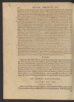 De Servili Cognatione. Titulus VIII.
