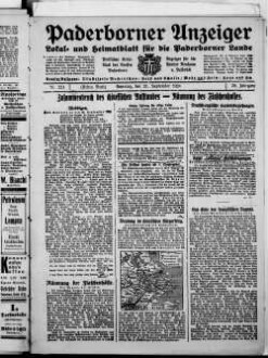 Paderborner Anzeiger : Lokal- und Heimatzeitung für das gesamte Paderborner Land : Tageszeitung für Jedermann : Publikationsorgan vieler Behörden