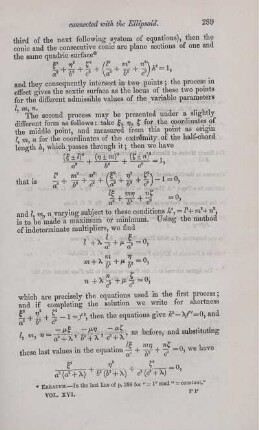 On a space-locus connected with the ellipsoid. [Fortsetzung].
