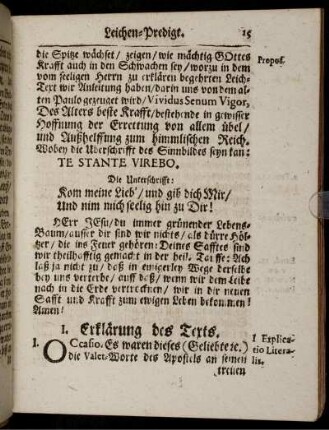 I. Erklerung des Texts.