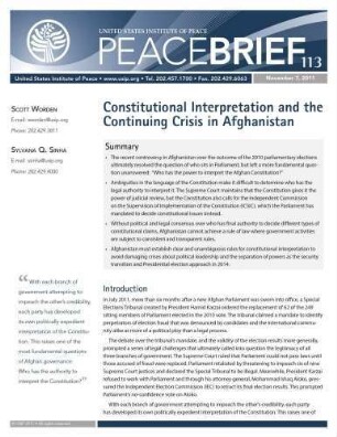 Constitutional interpretation and the continuing crisis in Afghanistan