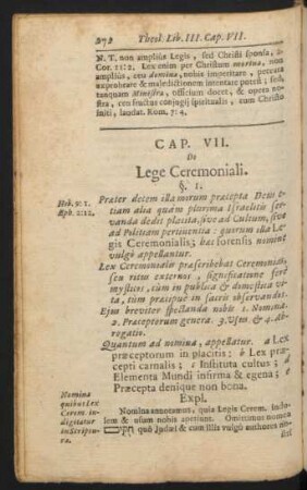 Cap. VII. De Lege Ceremoniali.