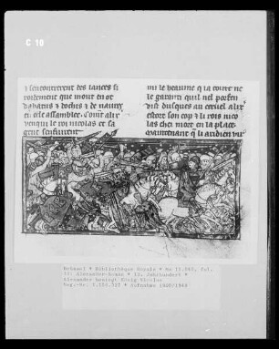 Ms 11040, Alexander-Roman, fol. 14: Alexander besiegt König Nicolas