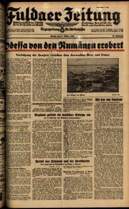 Ausgabe vom Freitag, den 17. Oktober 1941.