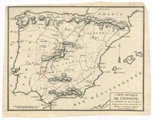 Carte Physique de L'Espagne