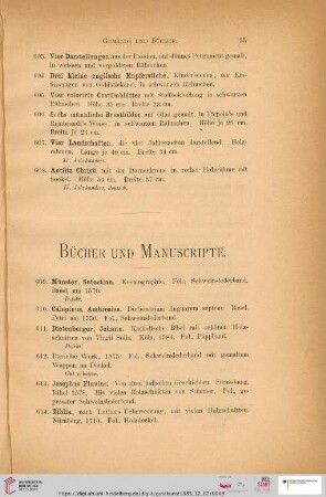 Bücher und Manuscripte (Nr. 609-643)