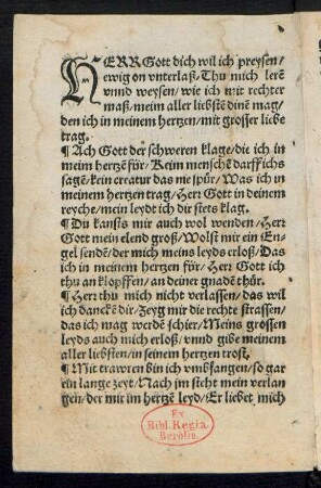 HERR Gott dich wil ich preysen/ || ewig on vnterlaß/