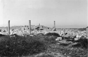 Ruinen von Leptis Magna : Blick auf eine altrömische Ruinen