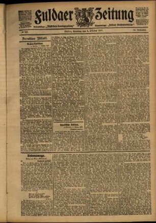 Zweite Ausgabe vom Samstag, den 05. Oktober 1907.