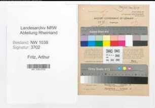 Entnazifizierung Arthur Fritz , geb. 30.03.1889 (Lokfuehrer)