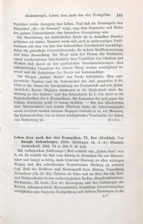 163-164 [Rezension] Sickenberger, Joseph, Der Abschluß