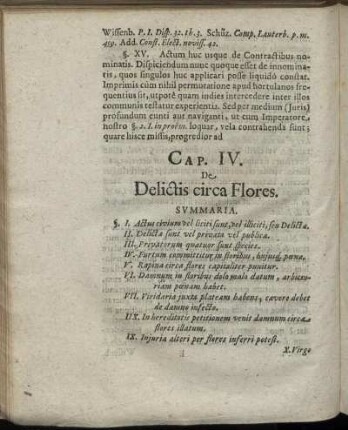 Cap. IV. De Delictis circa Flores.