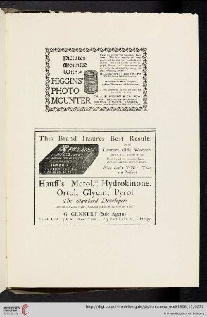 Chas. [Charles] M. [Michael] Higgins & Co. [Higgins’ Photo Mounter]