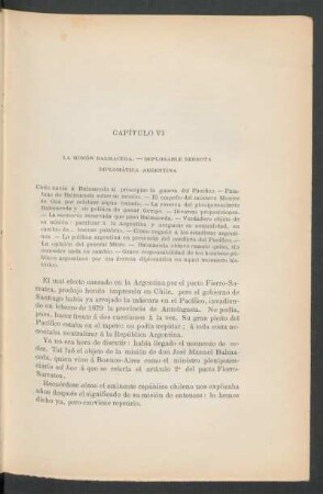 Capítulo VI - La misión Balmaceda. - Deplorable derrota diplomática Argentina