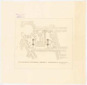 Hochhäuser in der Nähe des Leipziger Platzes, Berlin: Lageplan der Hochhausgruppe (von Inv.Nr. 9000)