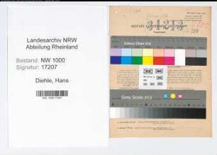 Entnazifizierung Hans Diehle, geb. 10.05.1888 (Postinspektor)