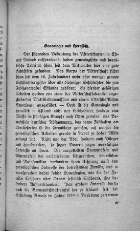 Genealogie und Heraldik.
