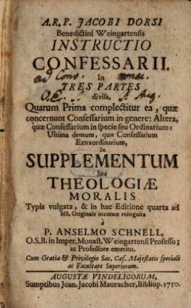 Instructio confessarii : in tres partes divisa