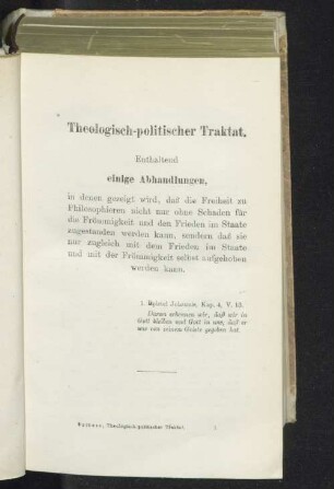 Theologisch-politischer Traktat.