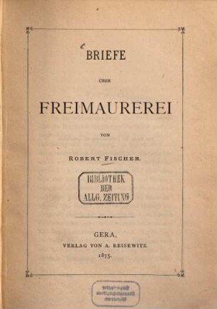 Briefe über Freimaurerei