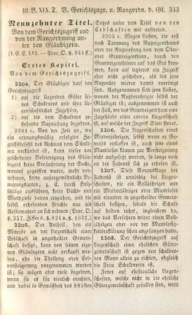 Neunzehnter Titel. Von dem Gerichtszugriff und von der Rangordnung unter den Gläubigern