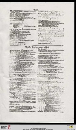 Register ueber den zweyten Theil