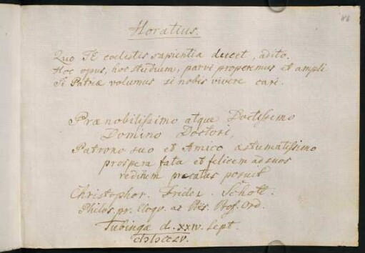 Schott, Christoph Friedrich [Professor der Philosophie]. Tübingen, 24.09.1755.