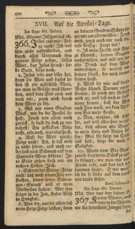 XVII. Auf die Apostel-Tage.