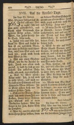 XVII. Auf die Apostel-Tage.