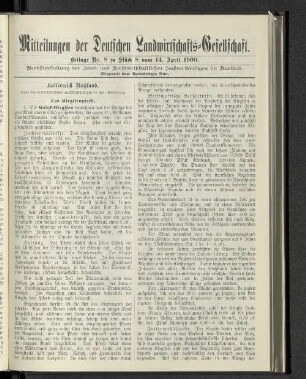 Beilage Nr. 8 zu Stück 8 vom 14. April 1900.