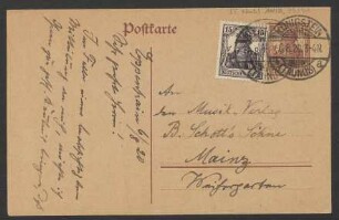 Brief an B. Schott's Söhne : 06.08.1920