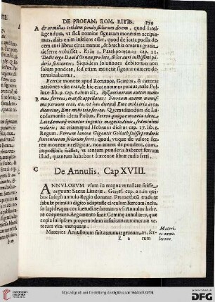 De Annulis. Cap. XVIII