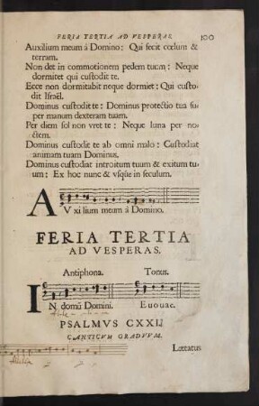 Feria Tertia Ad Vesperas.