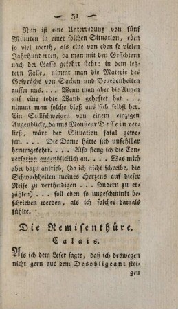 Die Remisenthüre. Calais