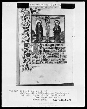 Deutsches Gebetbuch (Waldburg-Gebetbuch) — Kreuzigung, Folio 118verso