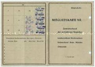 Mitgliedskarte des Zentralverbandes der vertriebenen Deutschen - Familienkonvolut