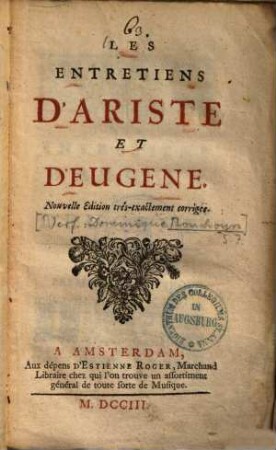 Les entretiens d'Ariste et d'Eugène