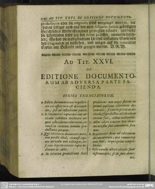 Ad Tit. XXVI. De Editione Documentorum Ab Adversa Parte Facienda