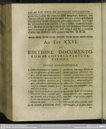 Ad Tit. XXVI. De Editione Documentorum Ab Adversa Parte Facienda