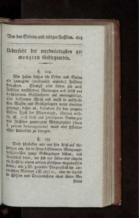 Übersicht der merkwürdigsten gemengten Gebirgsarten.