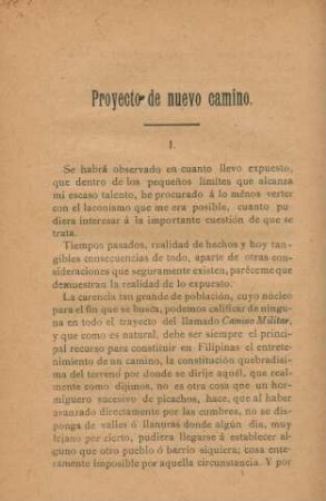 Proyecto de nuevo camino