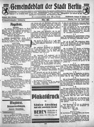 1925,28: Nr. 28, 12. Juli 1925