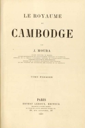 T. 1: Le royaume du Cambodge