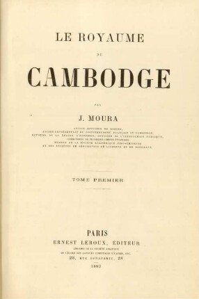 T. 1: Le royaume du Cambodge