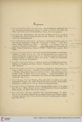 Fayence (Nr. 1-47)
