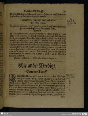 Die ander Predigt. Von der Tauff