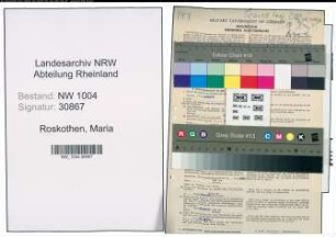 Entnazifizierung Maria Roskothen , geb. 27.01.1905 (Postbeamtin)