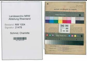 Entnazifizierung Charlotte Schmid , geb. 03.11.1920 (Sekretaerin)