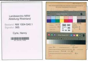 Entnazifizierung Henny Cyris , geb. 16.01.1913 ()