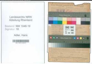 Entnazifizierung Hans Adler , geb. 06.06.1905 (Fabrikant)